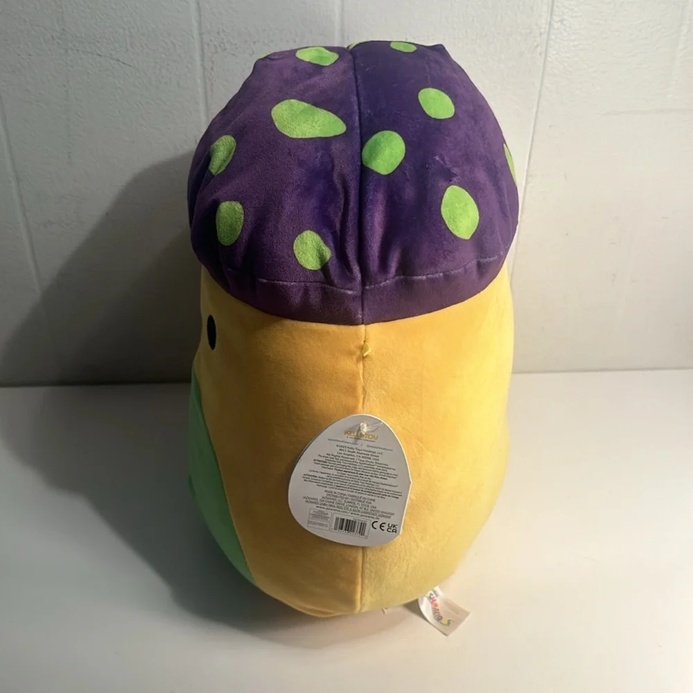 Enid the Neon Yellow Mushroom- 12” plush NWT Purple green spots - Picture 5 of 13